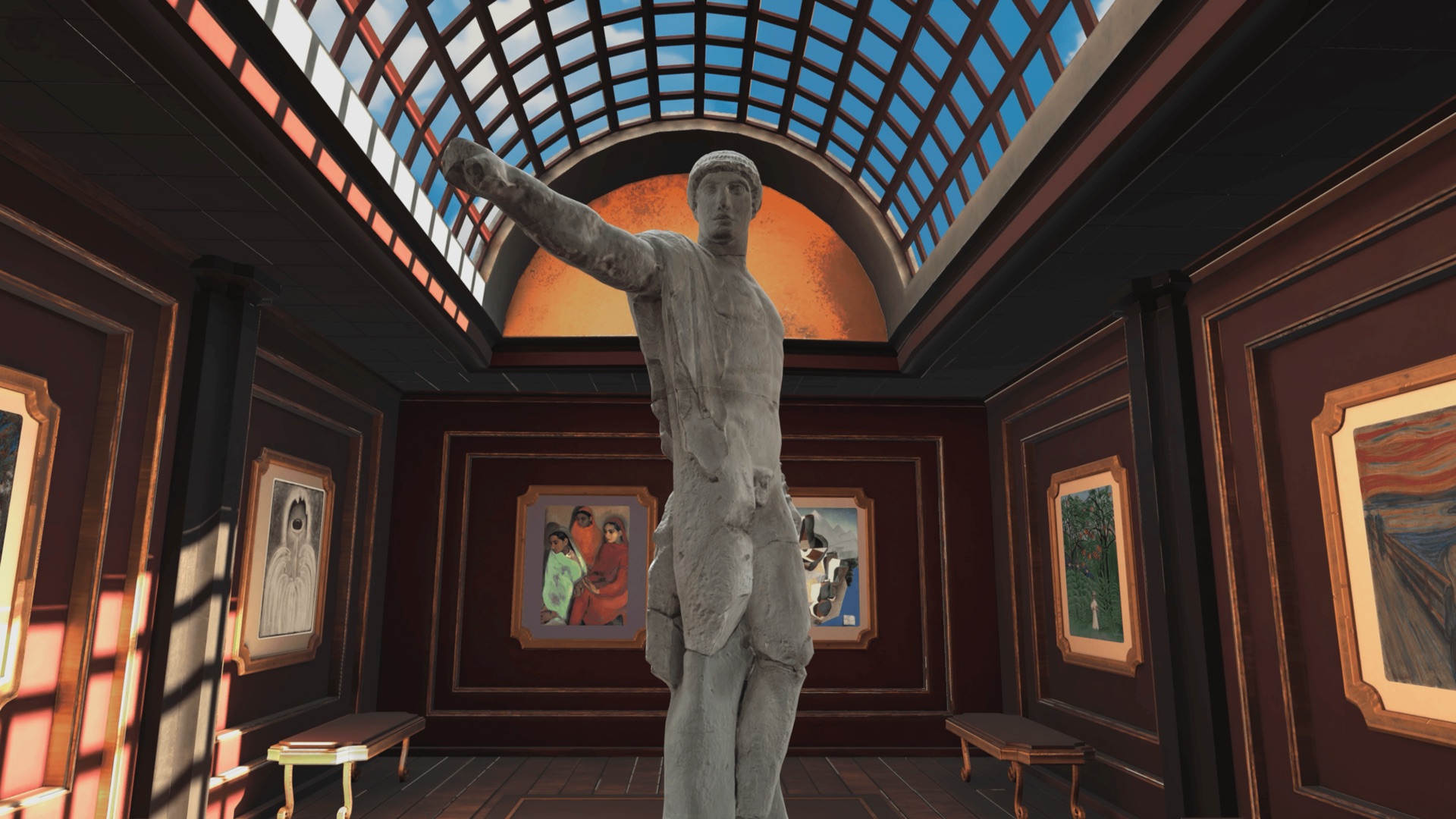 Walking through an immersive virtual gallery